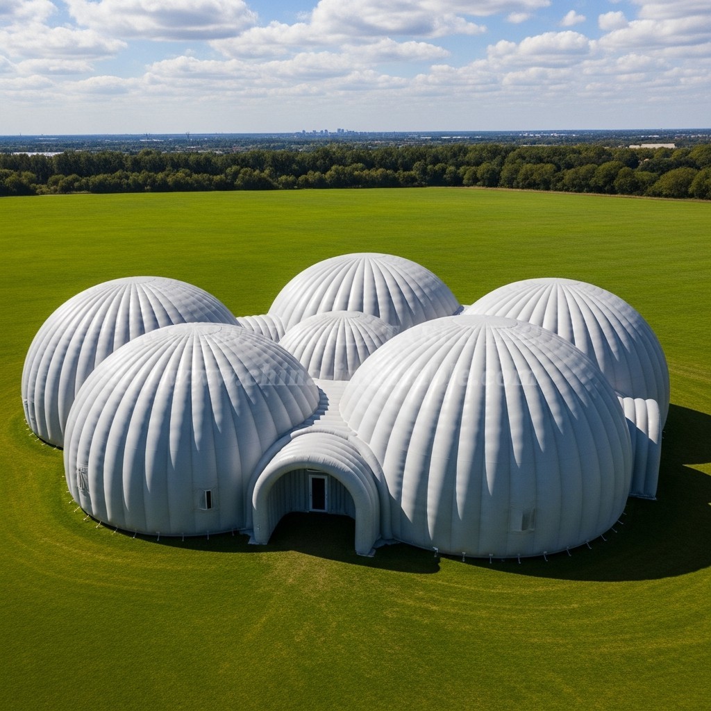 Tent1-6226 Grey Dome Cluster Inflatable Dome