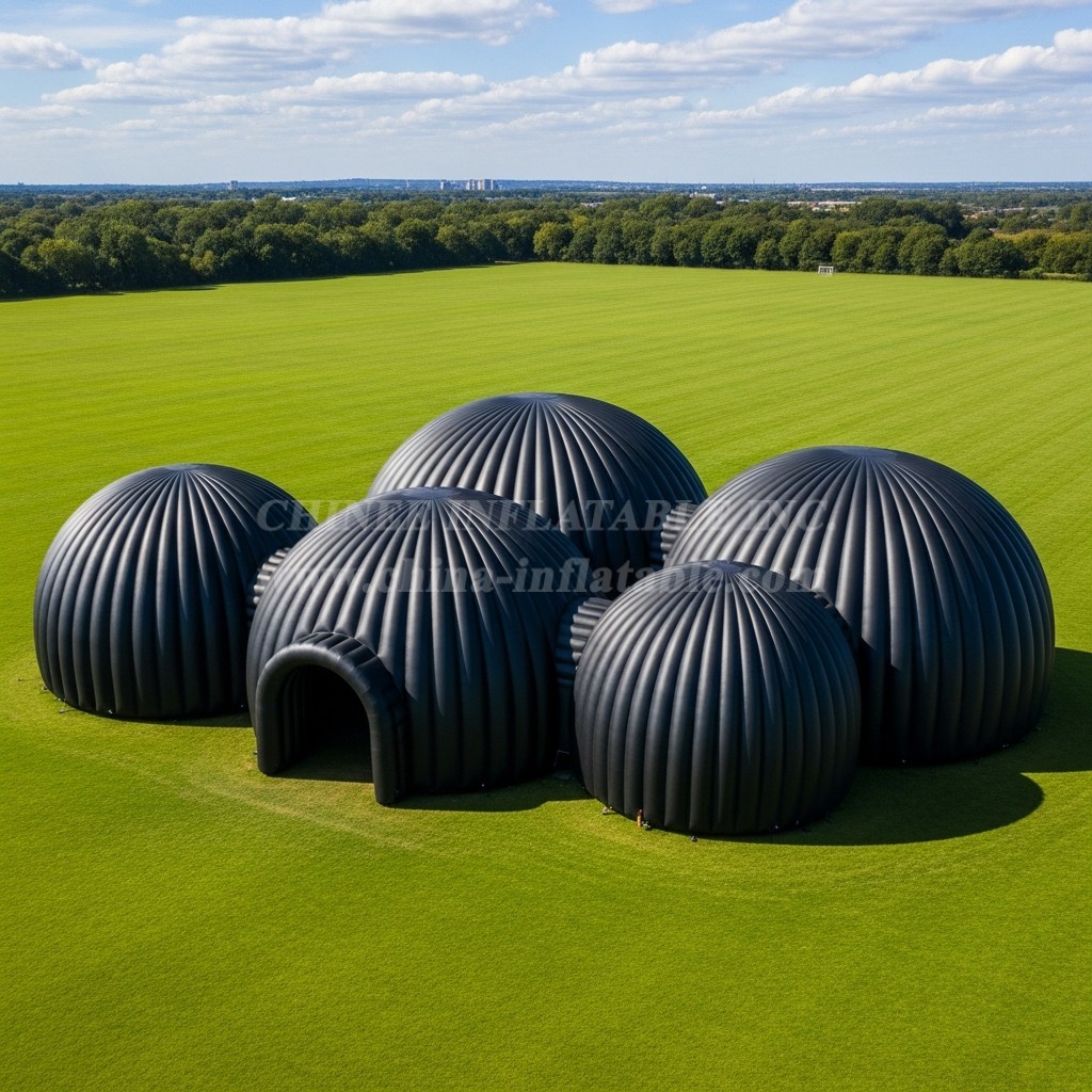 Tent1-6229 Black Dome Cluster Inflatable Dome