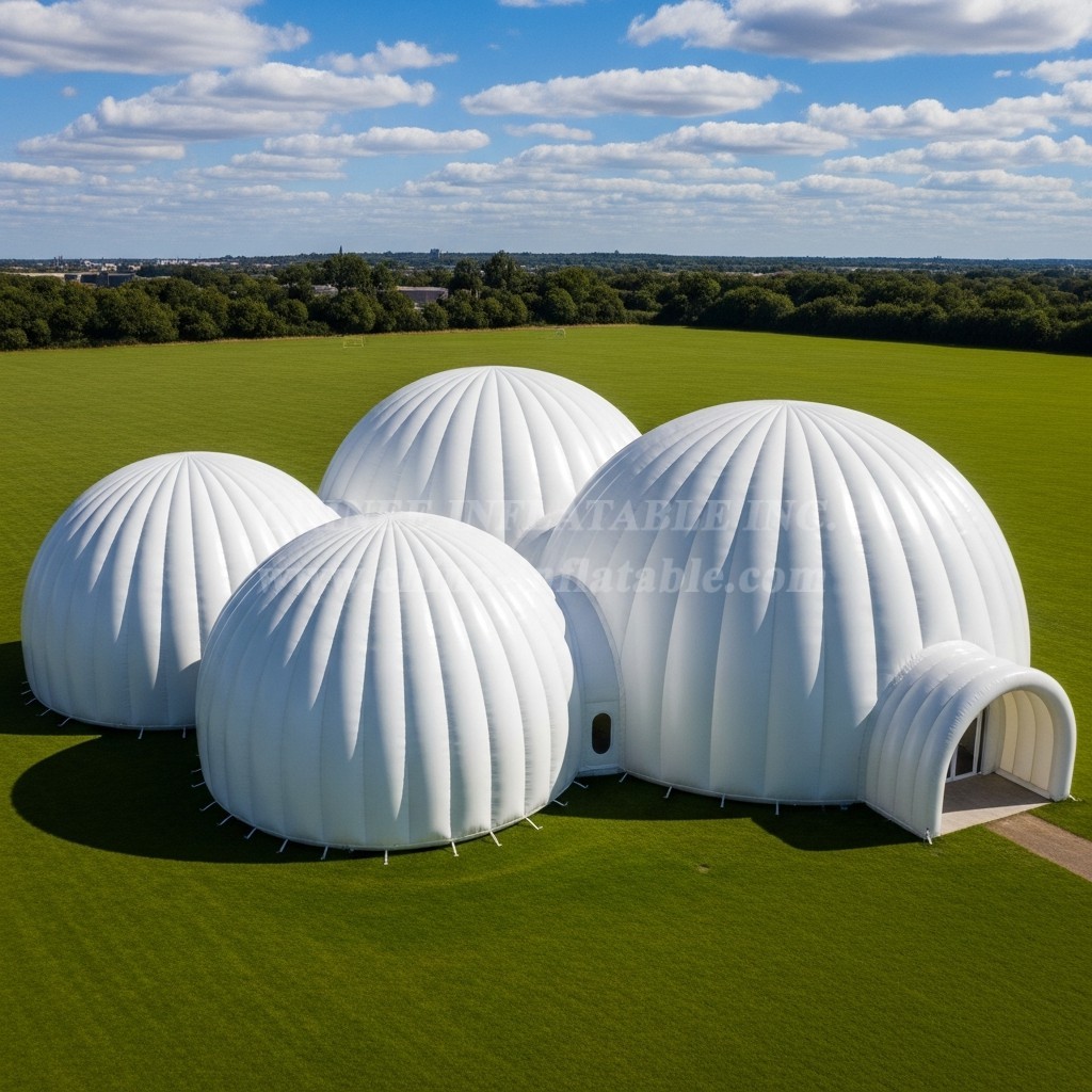 Tent1-6235 White Dome Cluster Inflatable Dome