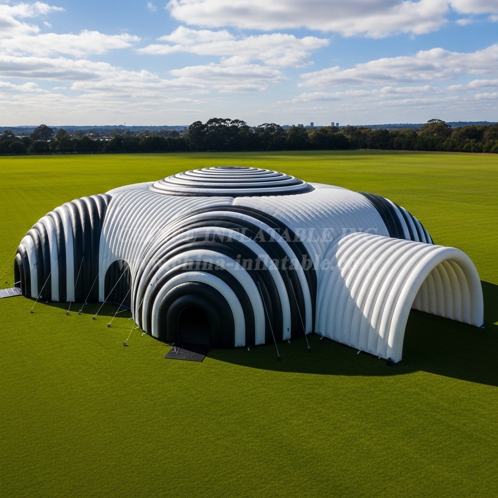 Tent1-6257 Stripe Ring Inflatable Dome