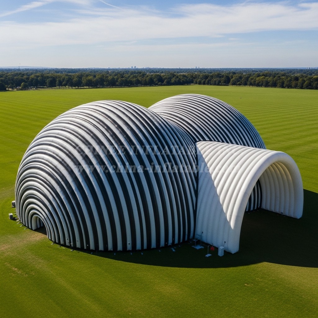 Tent1-6264 Stripe Tunnel Inflatable Dome