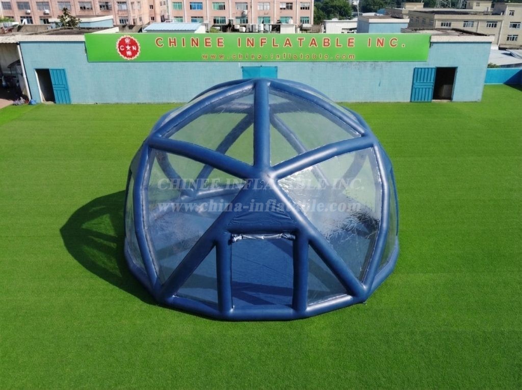 Tent1-5049C Dark Blue Spherical Structure Inflatable Bubble Tent