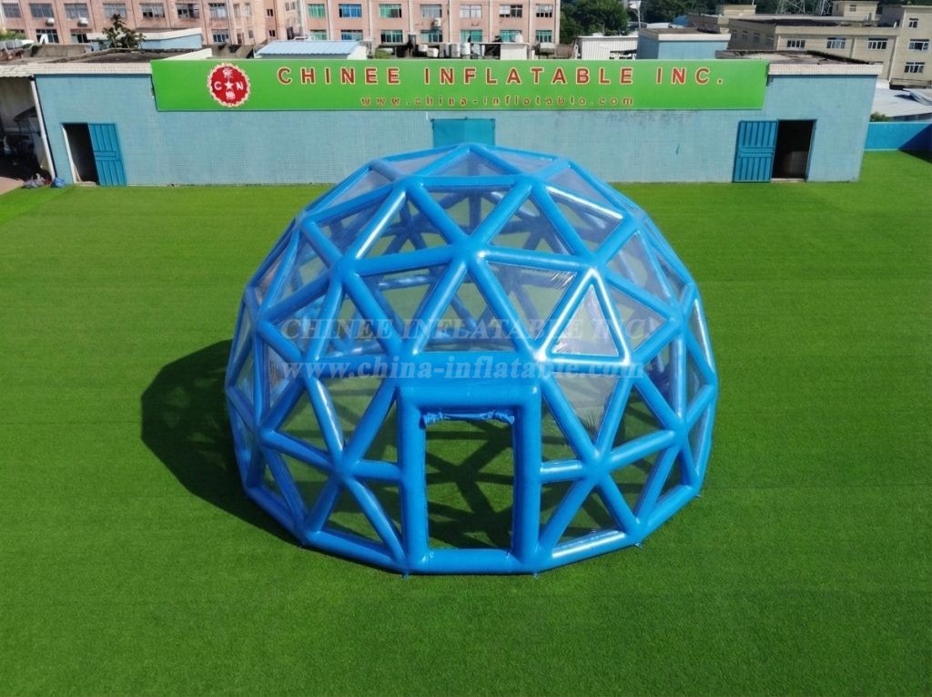 Tent1-5041B Blue Spherical Structure Inflatable Bubble Tent