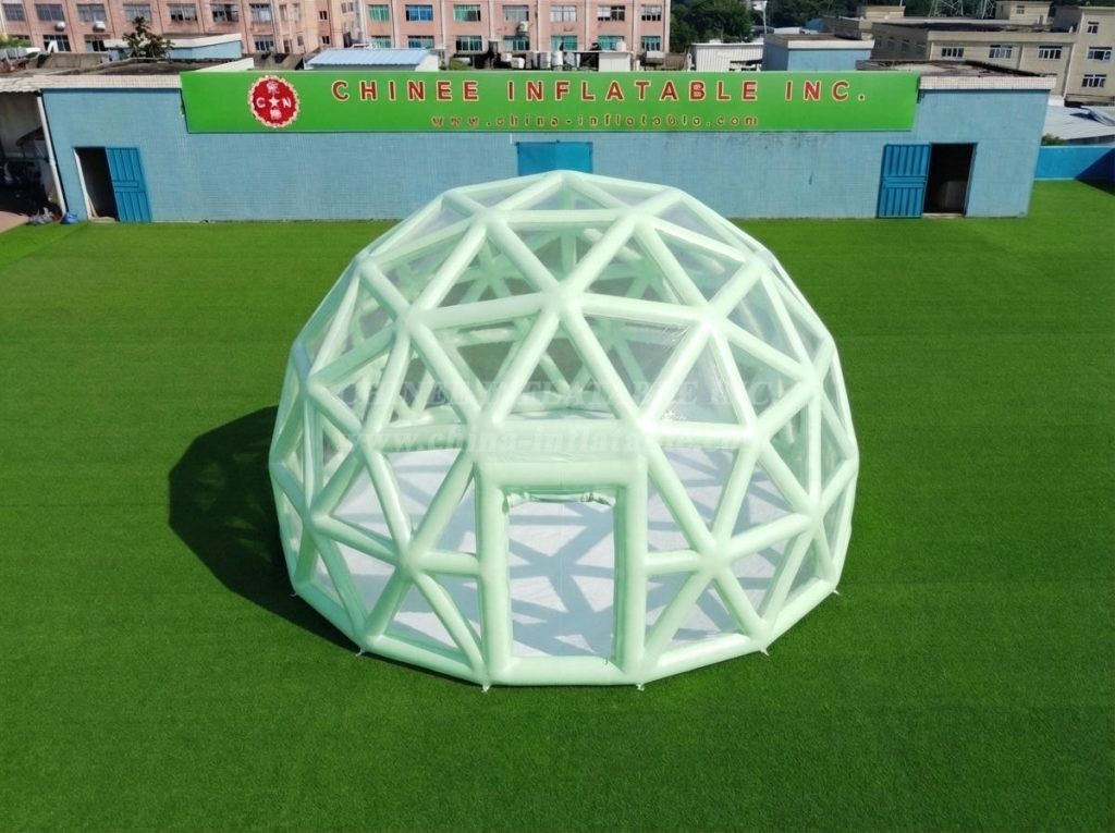 Tent1-5041G Light Green Spherical Structure Inflatable Bubble Tent