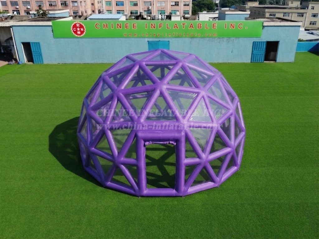 Tent1-5041L Purple Spherical Structure Inflatable Bubble Tent