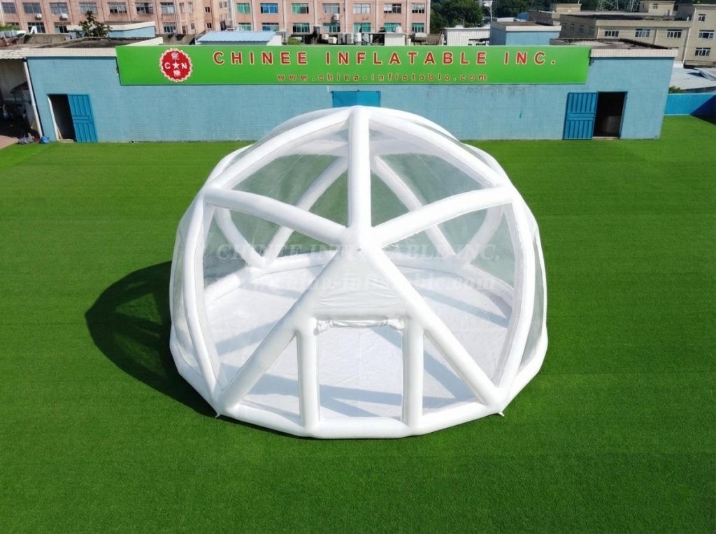 Tent1-5049 White Spherical Structure Inflatable Bubble Tent